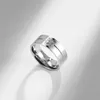 8mm de aço inoxidável casal clássico anéis para mulheres homens de ouro cor de prata de cristal anel de cristal noivado jóias de presente