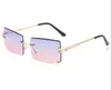 2021 Mode Sonnenbrillen für Männer Unisex Büffelhorn Brille Herren Damen randlose Sonnenbrille Silber Gold Metallrahmen Brillen Occhiali kein Logo