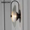 Vägglampa Nordic Modern Creative Disc Glass Bedside Living Room Bedroom Aisle Background Led Sconce Lighting