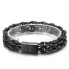 8mm 9 Inch Black Stainless Steel Double Rope Chain Bracelet Bangle for Mens Holiday Gifts