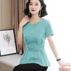 Koreanische Seide Frauen Blusen Shirts Satin Tops Büro Dame Solide Top Plus Größe Blusas Femininas Elegante 210531