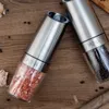 Automatic Pepper Mill Electric Salt and Grinder Olive Oil Spray Bottle Set,Metal Stand Kitchen Spice Cooking Tools 210712