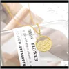 Pendant Necklaces & Pendants Jewelrysole Memory Couple Romantic Sweet Ocean Mountain Vows Charm Gold Clavicle Chain Female Outdoor Travel Nec