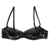 Femmes Sissy Lingerie soutien-gorge mamelon fendu pure dentelle haut Sexy exotique vêtements de nuit évider tasse ouverte sans doublure étagère soutiens-gorge Bralettes272L