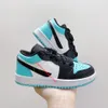 1 1s Low TD Kids Basketball Shoes Babys Light Smoke Grey Ice Cream Mystic Green Shattered Backboard Black Toe Outddor Children Sneakers Size 24-35