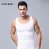 Män kompressionskjorta mens bantning body shaper abs buken väst att dölja man boobs elastiska komprimera skjortor shapewear bältetank