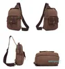 Waist Bags TangDE Men's Genuine Leather Chest Sling Bag Travel Hiking Cross Body Messenger Shoulder Backpack Solid Men Canvas Bag