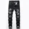 Jeans masculinos 2022 street wear masculino rasgado calças magras slim motociclista outwears calças pretas pantalon homme