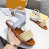 2022 Sandały Kobiety Pantofel Mężczyźni Slidki Waterfront Brown Leather Sandal Womens High Heels Męskie Buty 35-42 z pomarańczowym pudełkiem i torbą na kurz