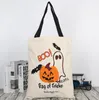 Halloween Tote Bags for Women Party Supplies Trick or Treat Candy Reusable Cotton Handbag Grocery Storage Bag Festival Gift