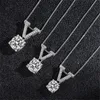 26 Style Sparkling Luxury Jewelry Lover Pendant 925 Sterling Silver Top Sell Round Cut White Topaz CZ Diamond Gemstones Eternity Women Wedding Clavicle Necklace