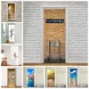 Platform 9 3/4 Sticker on the Door Self-Adhesive Wallpaper for Doors Diy Art Home Decor Mural Wardrobe Renovation Decal 77x200cm 210317