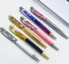 2021 Design De Moda Creative Pen De Cristal Diamante Papelaria Papelaria De Papelaria Estilos Stylus Pen Touch Pen 14 Cores Ooso Preto Recarga