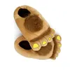 Rolig Bear Paw Slippers för män Vinter Furry House Skor Unisex Plush Fury Tofflor Mäns Inre Fur Skor Mens Animal Slippers Y0427