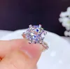 Süper Big 5Ct Moissanit Ring 925 Gümüş Moda Tasarımı Güçlü Ateş Colordiamond Yüksek Sertlik6316271