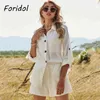 Cotton Linen White Casual Suits for Women Holiday Beach Playsuits Romper Plus Size Loose Sets Jumpsuits Over Ladies 210427