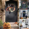 Halloween Witch Moon Wreath Door Hanging Decoration Wreath Happy Halloween Christmas Home Decor Party Supplies Y0901