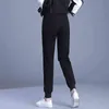 Casual High Waist Loose Sweatpants Trousers With Pocket 2021 Spring Autumn Black Gray Baggy Joggers Women Sweat Pants 5XL 52 54 Y211115