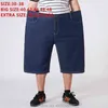 Män Shorts Denim High Waist Sommar Korta Jeans Loose Masculino Mens Homme Oversized Big Plus Storlek 48 50 52 54 56 Bermuda 210713