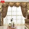 Vorhangvorhänge Schlafzimmer Fenster Vorhänge für lebende Esszimmer Hochwertiger Vertrag Europa Schatten Valance Custom Wave Goldene Anpassung