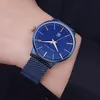 Top Men Watches Blue Strap Waterproof Date Quartz Watch Man Full Steel Dess Wrist Clock Male Waches Wristwatches