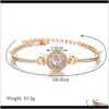 Andere armbanden sieraden drop levering 2021 Rose Gold Heart acht pijl diamant eenvoudige dames armband Koreaanse kristal juwelen nnnpa zo12i