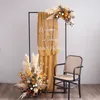 Retro Artificial Floral Rose Dried Plants Pampas Grass Fan Leaf Wedding Arch Decor Flower Arrangement Party Window Photo Props 210317