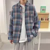 Men's Casual Shirts Shirt 2021 Shopping Spring And Autumn MEN Plaid Fashion White Black Red Mens Loose Long Sleeves