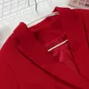 Automne cranté Double boutonnage femmes Blazer à manches longues femme veste 2021 nouveau bureau mode rouge élégant vêtements d'extérieur dames X0721