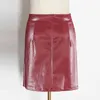Patchwork pins asymmetrische vrouwen rokken hoge taille PU lederen casual mini rok voor vrouwelijke mode kleding 210521