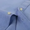 Erkek Uzun Kollu Oxford Ekose Çizgili Rahat Gömlek Ön Yama Göğüs Cep Normal-Fit Button-down Yaka Kalın İş Gömlek 210809