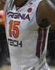 NIK1 NCAA Koleji Virginia Tech Hokies Basketbol Forması 23 Tyrece Radford 24 Kerry Blackshear Jr 42 Ty Outlaw 30 Dell Curry Özel Dikişli