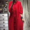 DEAT pleated coat women's seven sleeve chinese style Buckle design loose pocket solid Summer fashion jackets AR768 210820