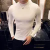 Men's Sweaters Men's 2022 Half Turtleneck Sweater Pullover Long Sleeve Fashion Pure Color Slim Warm Bottoming Shirt Brand Clothes