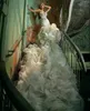 2022 свадебное платье русалки с многоуровневыми оборками и длинным шлейфом, расшитое бисером свадебное платье, роскошное платье в Саудовской Аравии, платье de novia240R