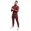 Jogger Dress Męskie Slim Gym Garnitury Side Striped Zipper Topy Bluzy Długie Spodnie Outfits 2 Sztuk Hommes Active Active