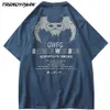 T-shirt herr Ond Bat Tryckt sommar Kortärmad Hip Hop Oversized Cotton Casual Harajuku Streetwear Top Tshirts Kläder 210601