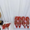 scarpe Sandali con bottoni Tacchi alti Strass trasparenti sole appuntito Donna trapano Pantofole di perle Sandalo di vetro colorato Donna 34-42