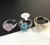 Silver Gold Ring Colorful rhinestone Fashion Bling Blin Crystal rhinestone-high Quality Korean Jewelry Wholesales