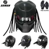 Soman Black Predator Full Face 레트로 헬멧 Ironman 오토바이 스트리트 기어 도트 ECE 승인 멋진 Casco Moto