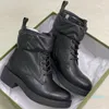 Дизайнерские - женские пустынные ботинки Martin Boots Натуральная кожа стеганое кружева зимняя обувь резиновый пробуждение