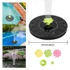 Trädgårdsdekoration med färgad LED Night Light Pool Pond Solar Fountain Pump Flytande nedsänkbar 4 Spray munstycken Birdbath Decorations