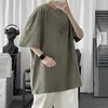 Hybskr 100% bomullsmän T-skjortor 2022 Summer Solid Color Casual Short Sleeve Tees For Man Basic T-Shirt Par Male Tees Tops 220224