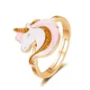 2020 NIEUWE KINDEREN CARTON Decoratie Leuke eenhoorn geschenk ketting Elastische armband ring set dames sieraden hele1555705