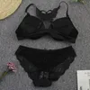 Push Up Bra Set Underwear Women Comfortable Sexy Lace and Panty Lingerie High Quality 210604