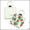 Favor de eventos Festive Festive Supplies Home Gardensbublimation Blank PU Leather Keychain Pingente de a￧o inoxid￡vel Tecla de calor Chave DIY