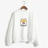 Kvinnor hajuku hoodies fleece höst kawaii söt japansk anime shiba innu pullover kpop sweatshirt moletom sudadera mujer 210522