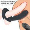NXY Dorosłych Zabawki 10 Częstotliwość Podwójna penetracja Anal Plug Dildo Butt Wibrator dla Mężczyzn Pasek na Penis Vagina Dorosłych Sex Zabawki Pary 1203