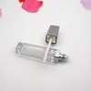 2021 LED Empty Lip Gloss Tubes Square Clear Lipgloss Refillable Bottles Container Plastic Lipgloss Makeup Packaging with Mirror and Light