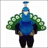 Costume de mascotte de paon professionnel Halloween noël fantaisie robe de soirée Animal dessin animé personnage Costume carnaval unisexe adultes tenue